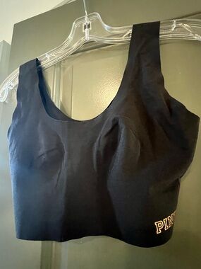 PINK Black Crop Top Bralette